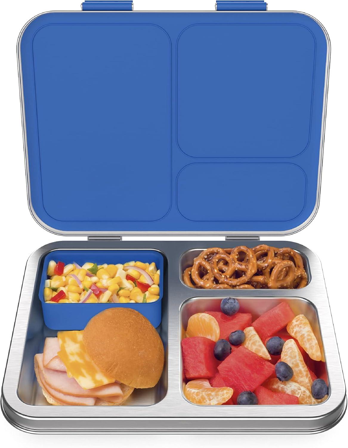 imageBentgo Kids Stainless Steel Lunch Box Set With Reusable Stainless Steel Utensils Blue