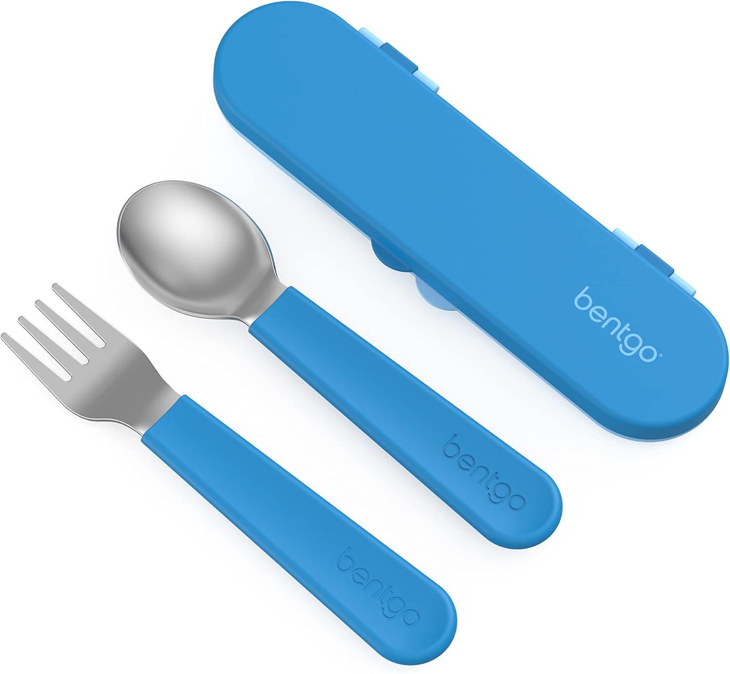 imageBentgo Kids Stainless Steel Lunch Box Set With Reusable Stainless Steel Utensils Blue