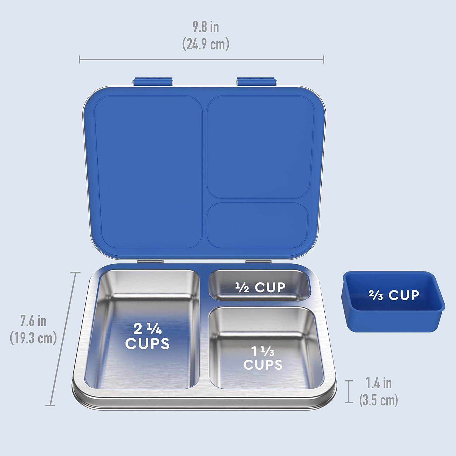imageBentgo Kids Stainless Steel Lunch Box Set With Reusable Stainless Steel Utensils Blue