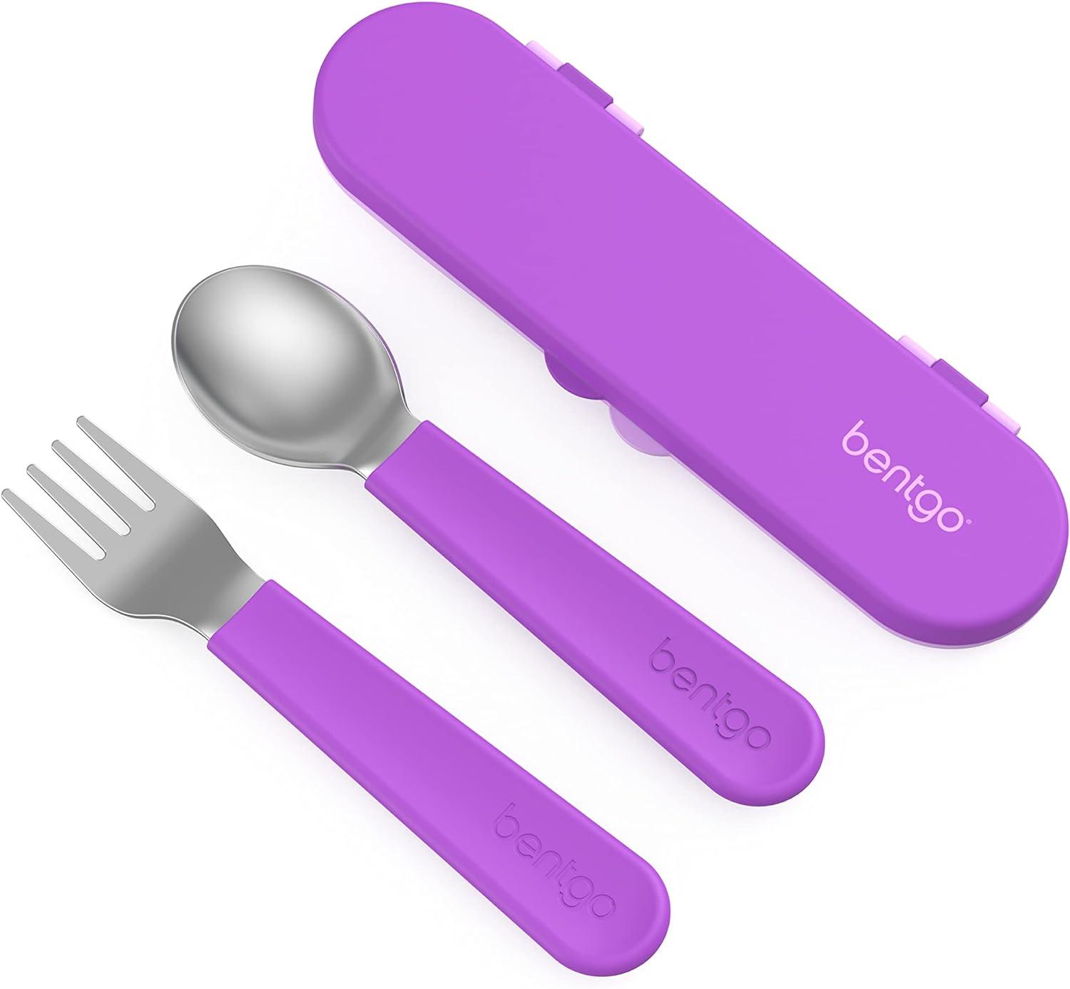 imageBentgo Kids Stainless Steel Lunch Box Set With Reusable Stainless Steel Utensils Purple