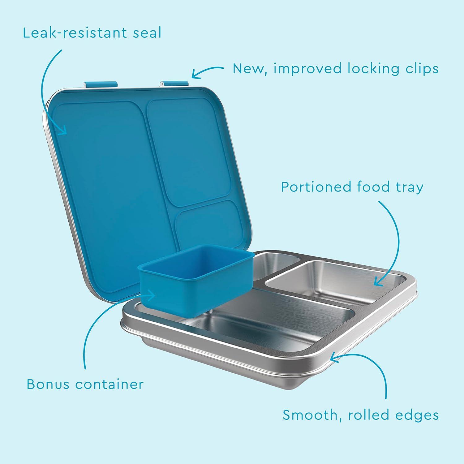 imageBentgo Kids Stainless Steel Prints Lunch Box Set With Reusable Stainless Steel Utensils Dinosaur