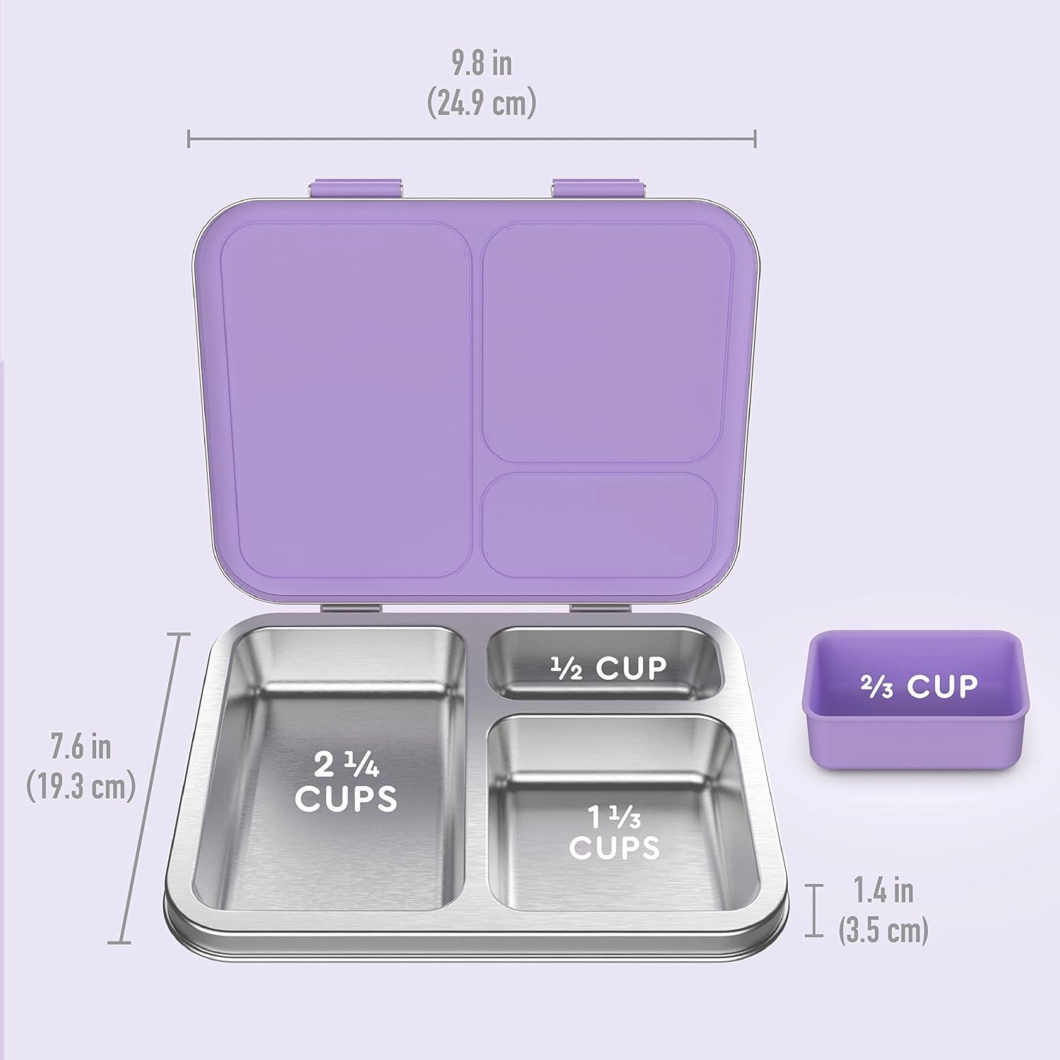 imageBentgo Kids Stainless Steel Prints Lunch Box Set With Reusable Stainless Steel Utensils Unicorn