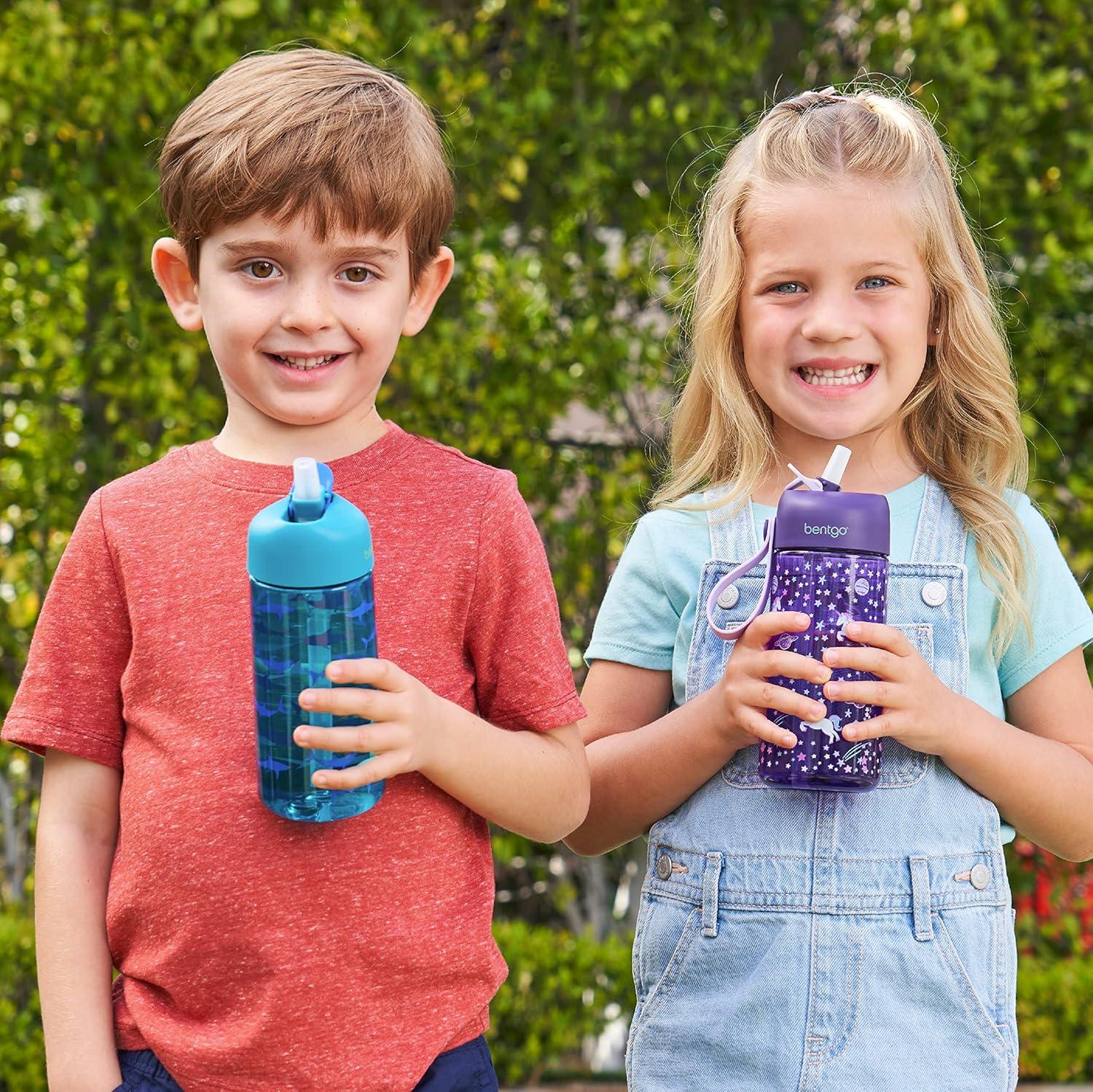 imageBentgo Kids Water Bottle New amp Improved 2023 Set With 2Pack of Water Bottle Replacement Straws Unicorn