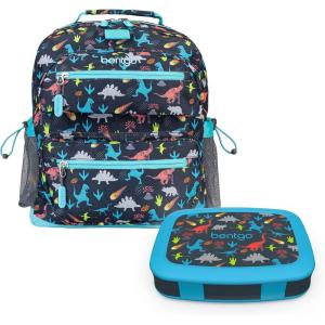 Bentgo® Kids 14” Backpack Set With Kids Prints Lunch Box (Dinosaur)