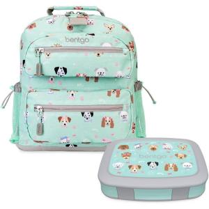 Bentgo® Kids 14” Backpack Set With Kids Prints Lunch Box (Puppy Love)