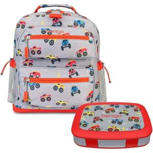 Bentgo® Kids 14” Backpack Set With Kids Prints Lunch Box (Trucks)