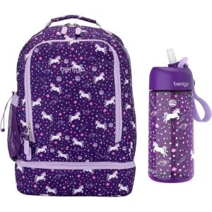 Bentgo® Kids 2-in-1 Backpack & Insulated Lunch Bag Set Water Bottle – New & Improved 2023 (Unicorn)