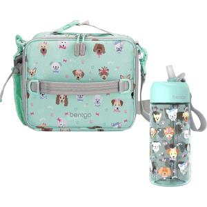 Bentgo® Kids Lunch Bag Set Water Bottle – New & Improved 2023 (Puppy Love)