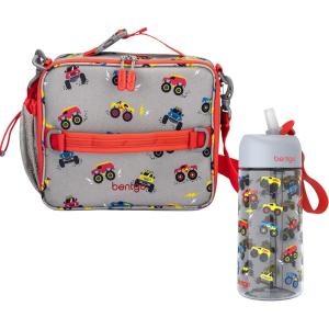 Bentgo® Kids Lunch Bag Set Water Bottle – New & Improved 2023 (Trucks)