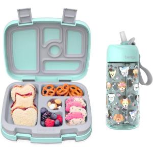 Bentgo Kids Prints Lunch Box Kids Water Bottle – New & Improved 2023 (Puppy Love)