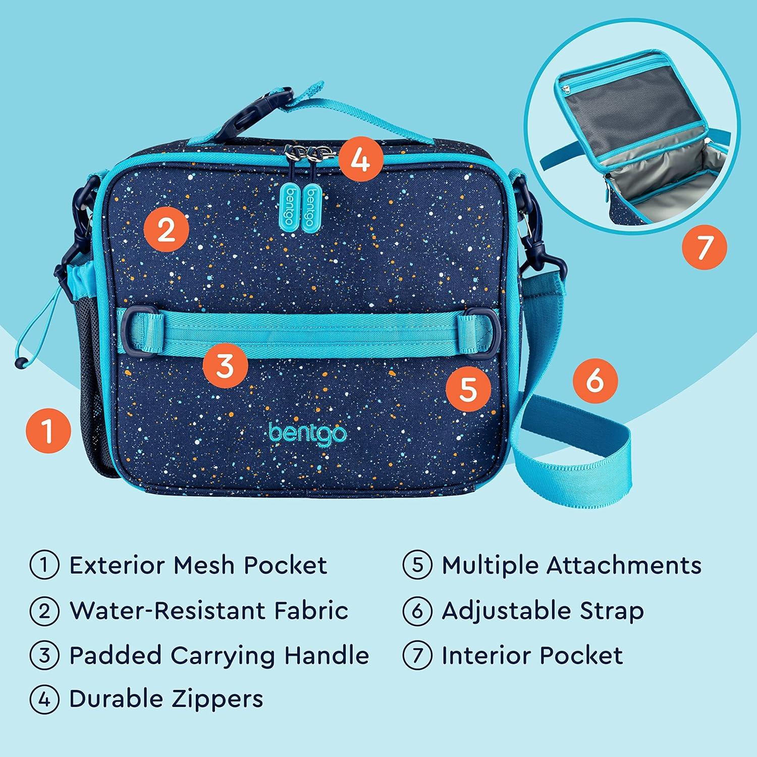 imageBentgo Kids 5Compartment Lunch Box With Insulated Lunch Bag Confetti Edition Abyss Blue