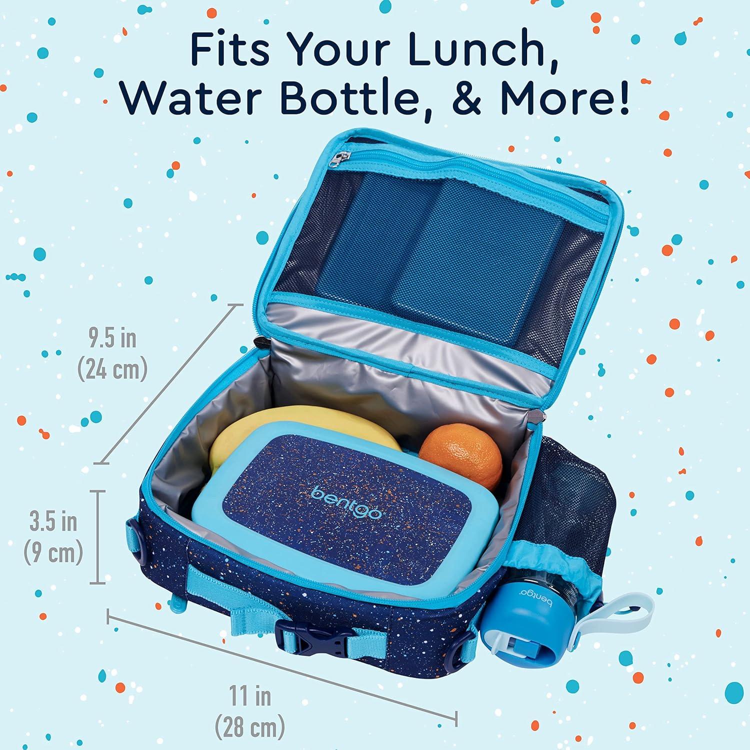 imageBentgo Kids 5Compartment Lunch Box With Insulated Lunch Bag Confetti Edition Abyss Blue