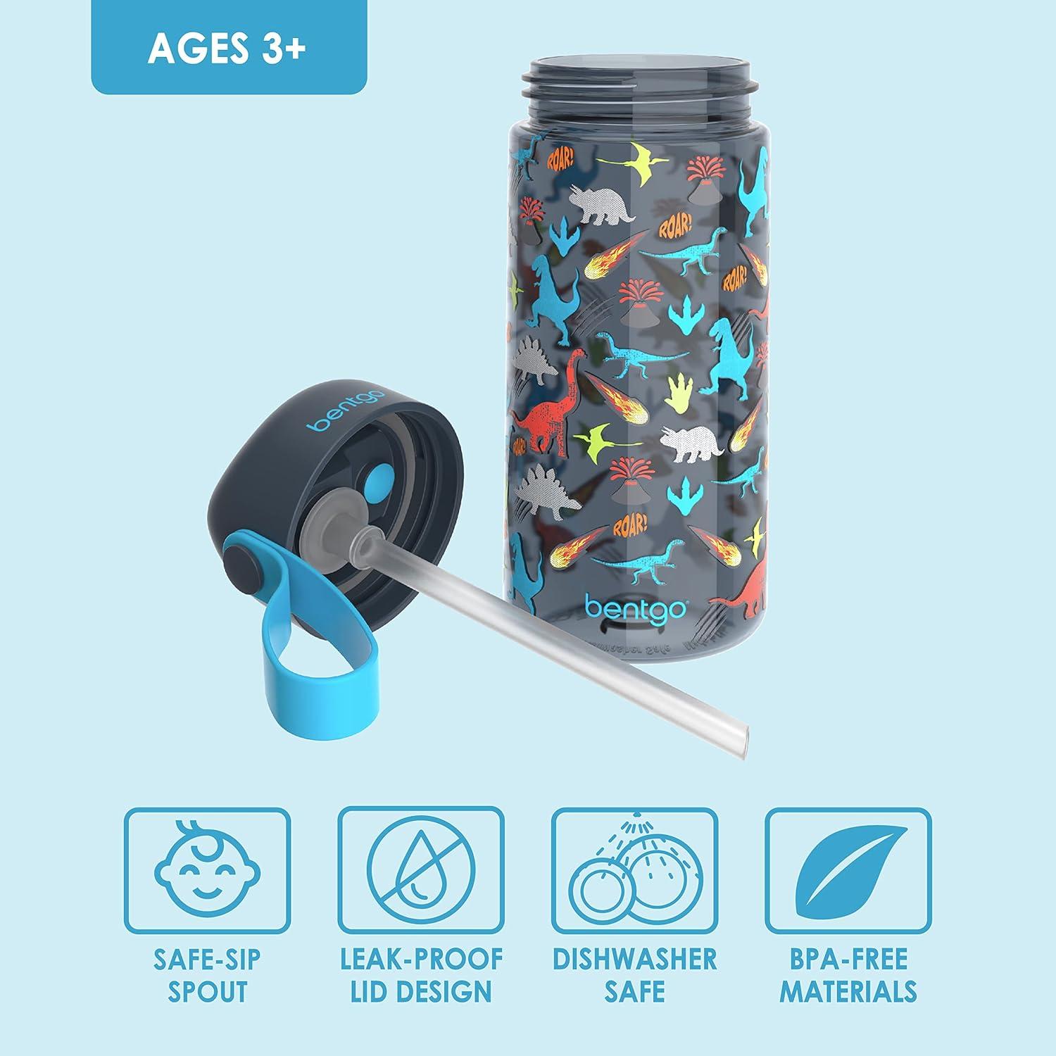 imageBentgo Kids Lunch Bag Set Water Bottle New amp Improved 2023 Dinosaur