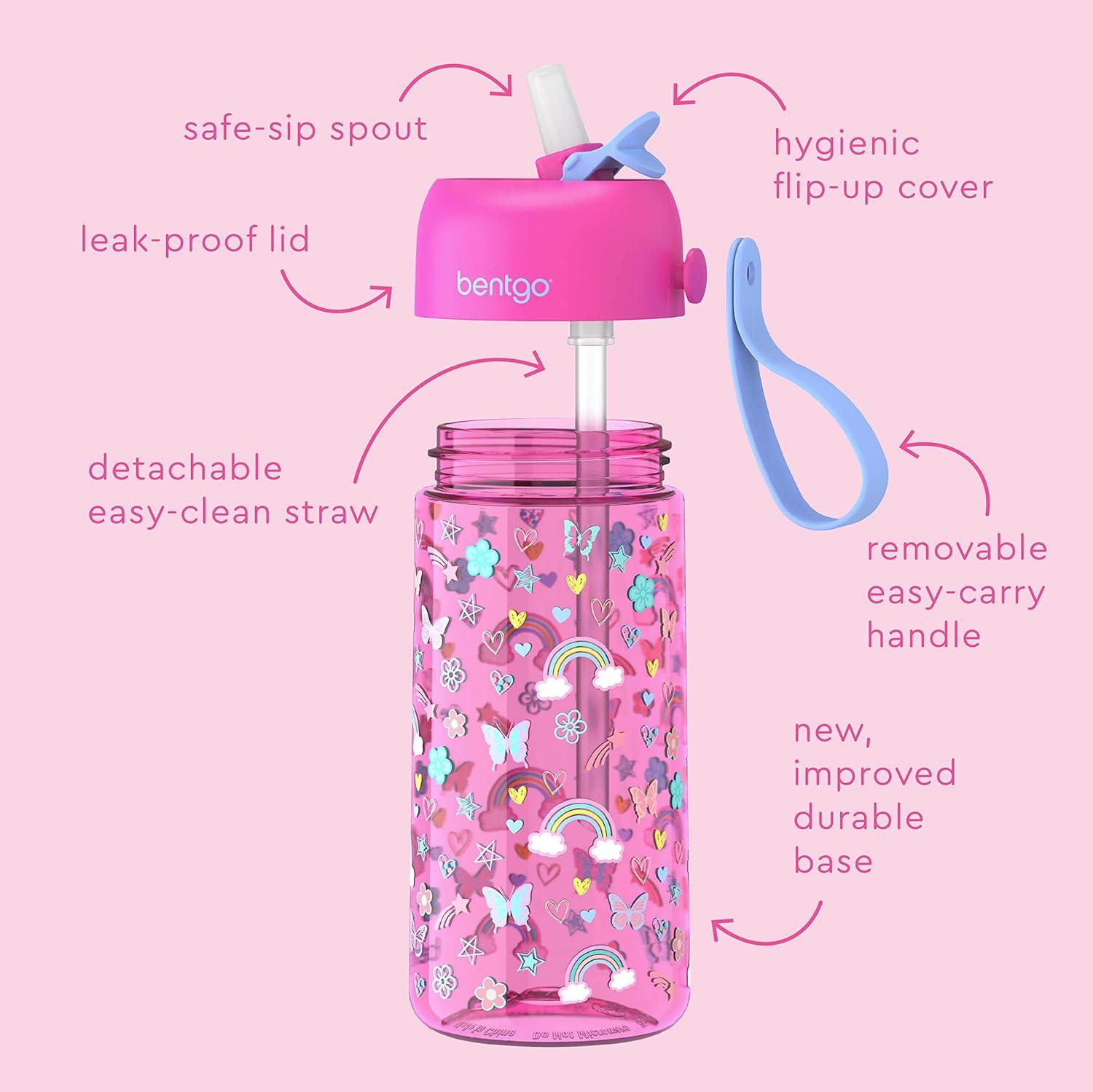 imageBentgo Kids Lunch Bag Set Water Bottle New amp Improved 2023 Rainbows and Butterflies