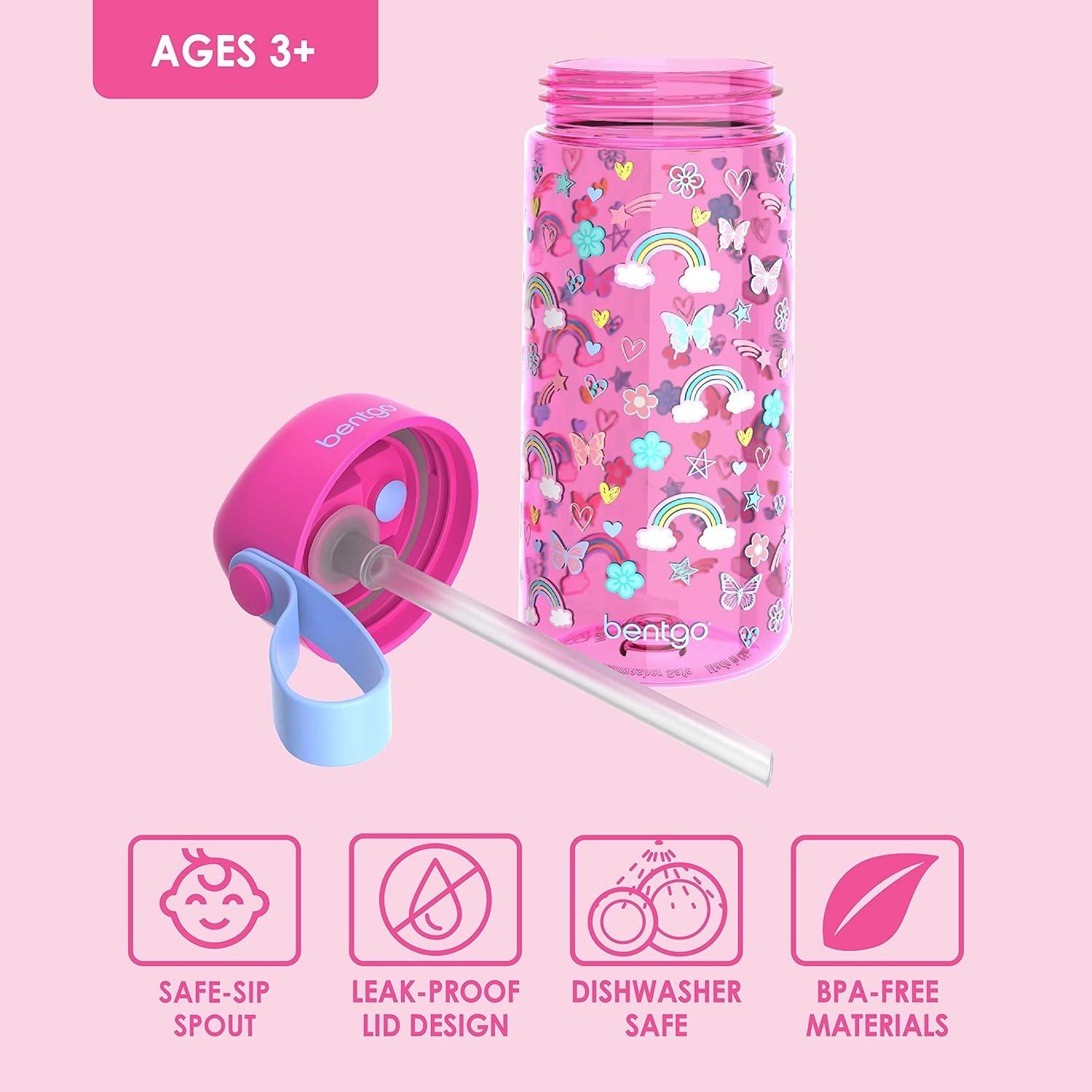 imageBentgo Kids Lunch Bag Set Water Bottle New amp Improved 2023 Rainbows and Butterflies