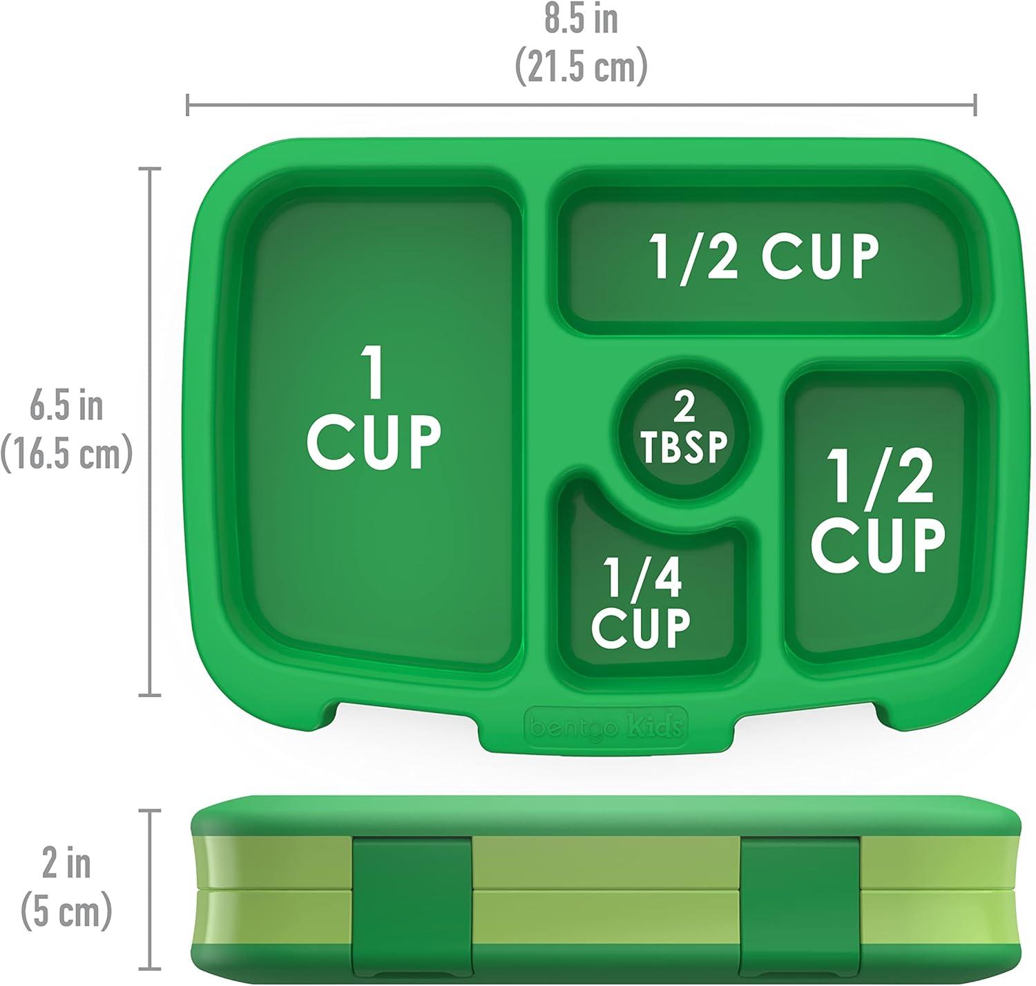 imageBentgo Kids Prints 5Compartment BentoStyle Kids Lunch Box Set with Reusable Plastic Utensils Safari