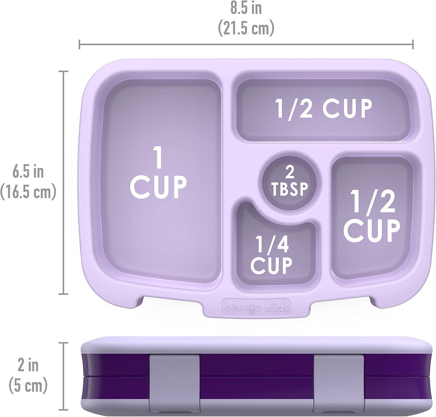 imageBentgo Kids Prints 5Compartment BentoStyle Kids Lunch Box Set with Reusable Plastic Utensils Unicorn