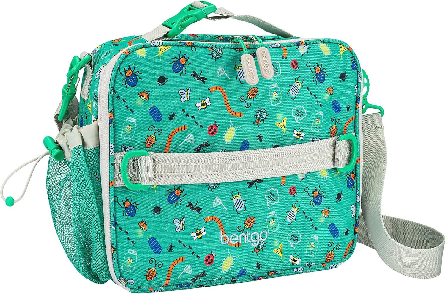 imageBentgo Prints Insulated Lunch Bag Set With Kids BentoStyle Lunch Box Bug Buddies