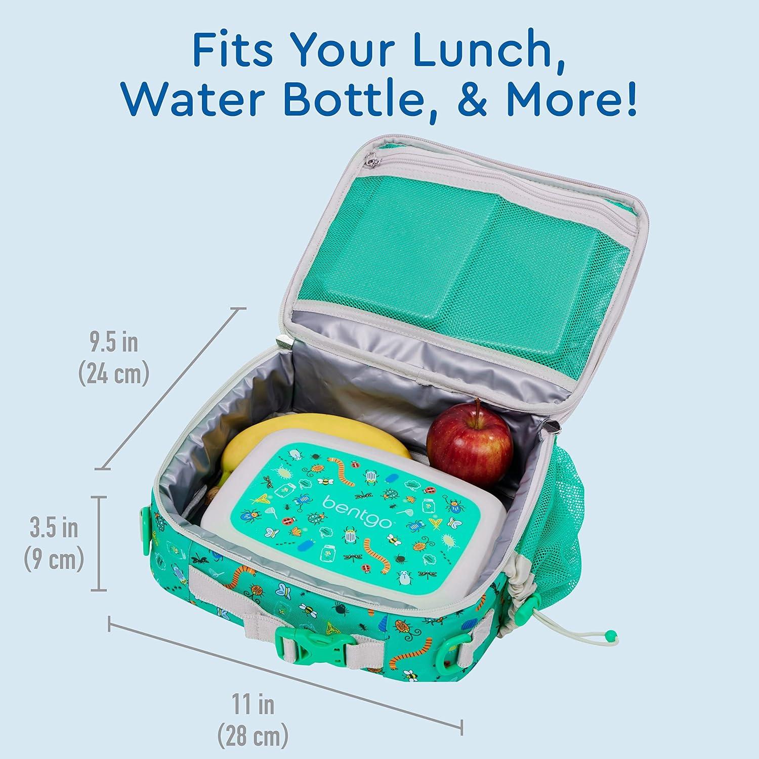 imageBentgo Prints Insulated Lunch Bag Set With Kids BentoStyle Lunch Box Bug Buddies