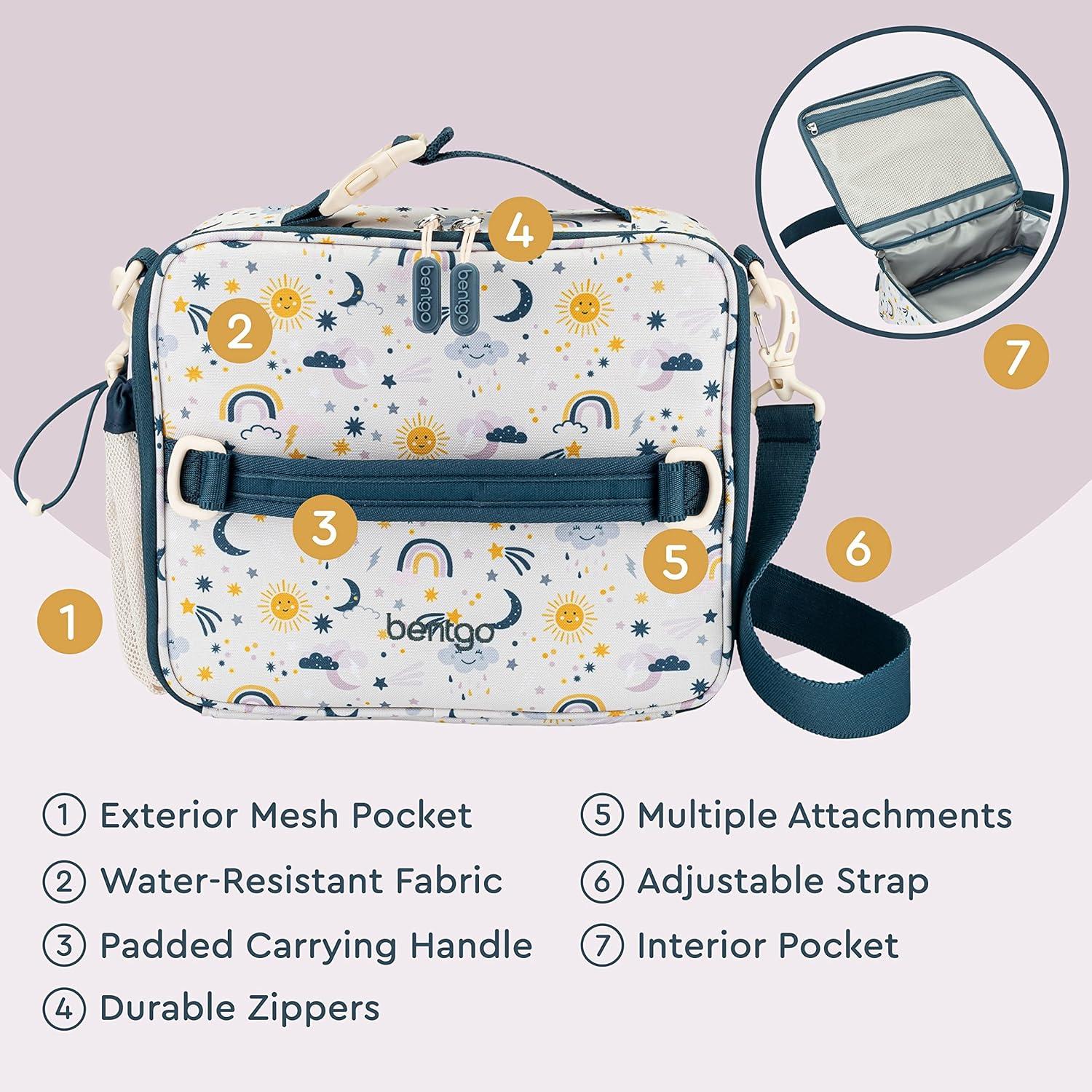 imageBentgo Prints Insulated Lunch Bag Set With Kids BentoStyle Lunch Box Friendly Skies
