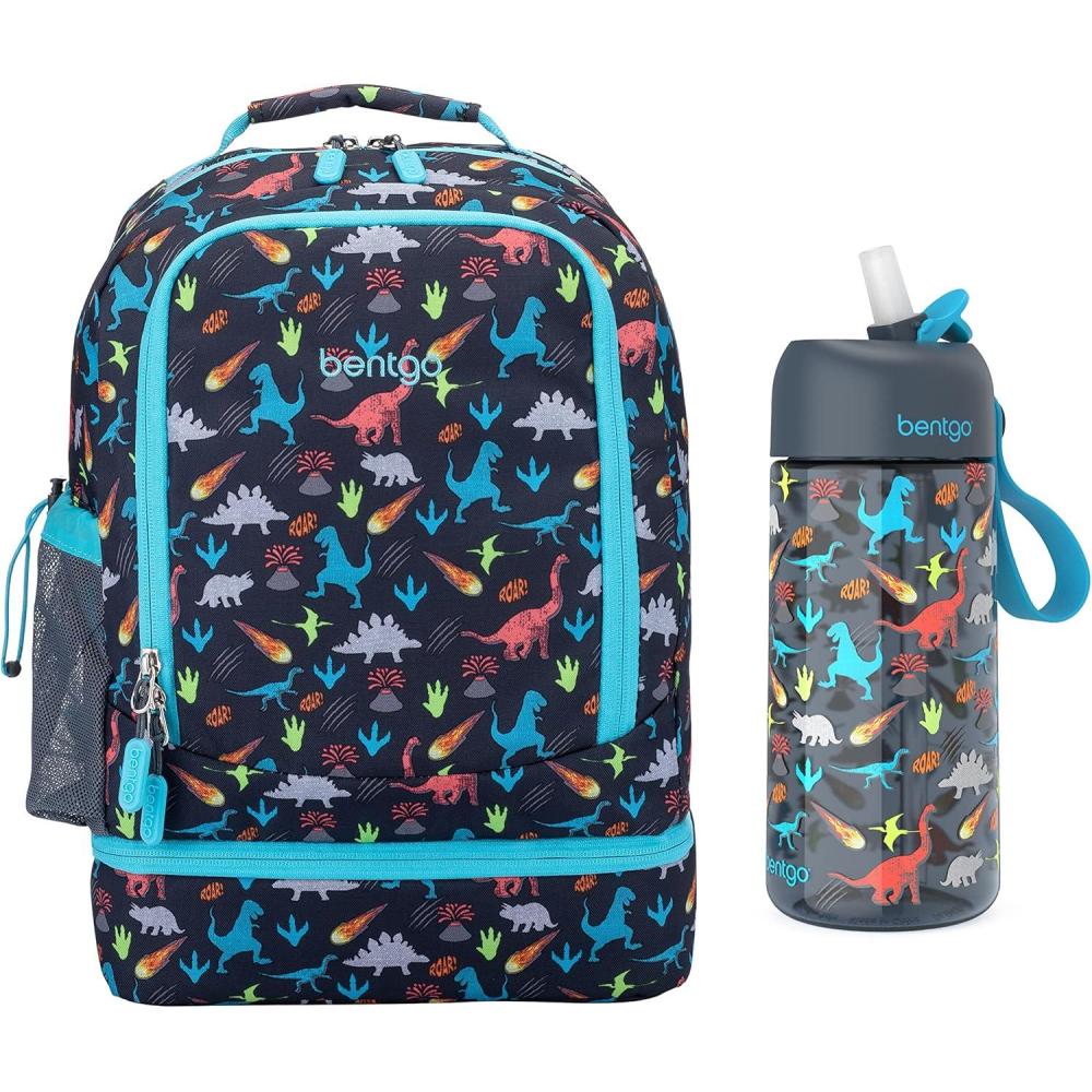 imageBentgo Kids 2in1 Backpack amp Insulated Lunch Bag Set Water Bottle New amp Improved 2023 Dinosaur