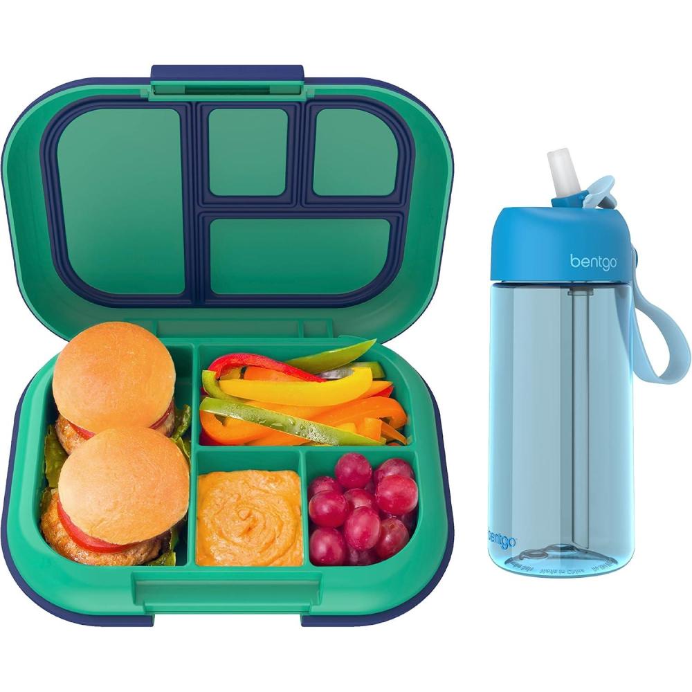 imageBentgo Kids Chill Lunch Box GreenNavy With Kids Water Bottle New amp Improved 2023 Blue