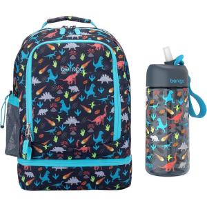 Bentgo® Kids 2-in-1 Backpack & Insulated Lunch Bag Set Water Bottle – New & Improved 2023 (Dinosaur)