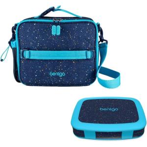 Bentgo® Kids 5-Compartment Lunch Box With Insulated Lunch Bag – (Confetti Edition – Abyss Blue)