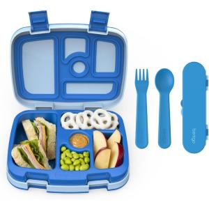 Bentgo® Kids Bento-Style 5-Compartment Lunch Box With Kids Reusable Plastic Utensils (Blue)