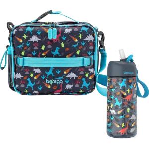 Bentgo® Kids Lunch Bag Set Water Bottle – New & Improved 2023 (Dinosaur)