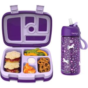 Bentgo Kids Prints Lunch Box Kids Water Bottle – New & Improved 2023 (Unicorn)