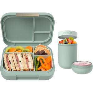 Bentgo® Modern Bento-Style Lunch Box Set With Reusable Snack Cup (Mint Green)