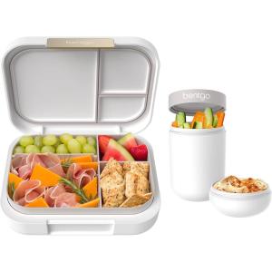 Bentgo® Modern Bento-Style Lunch Box Set With Reusable Snack Cup (White)