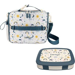 Bentgo Prints Insulated Lunch Bag Set With Kids Bento-Style Lunch Box (Friendly Skies)