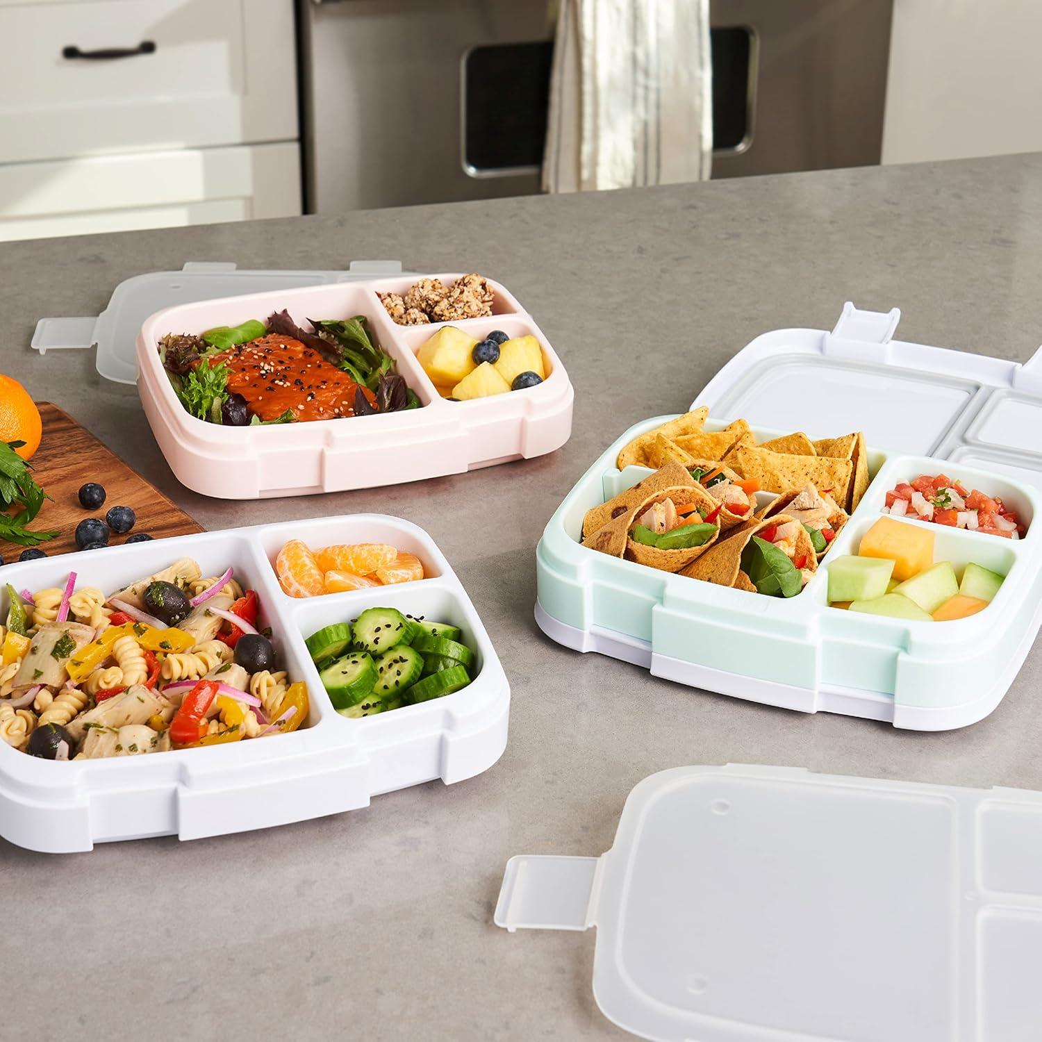 imageBentgo Fresh 3Pack Meal Prep Lunch Box Set Reusable 3Compartment Containers for Meal Prepping Healthy Eating OntheGo and Balanced PortionControl BPAFree Microwave amp Dishwasher Safe