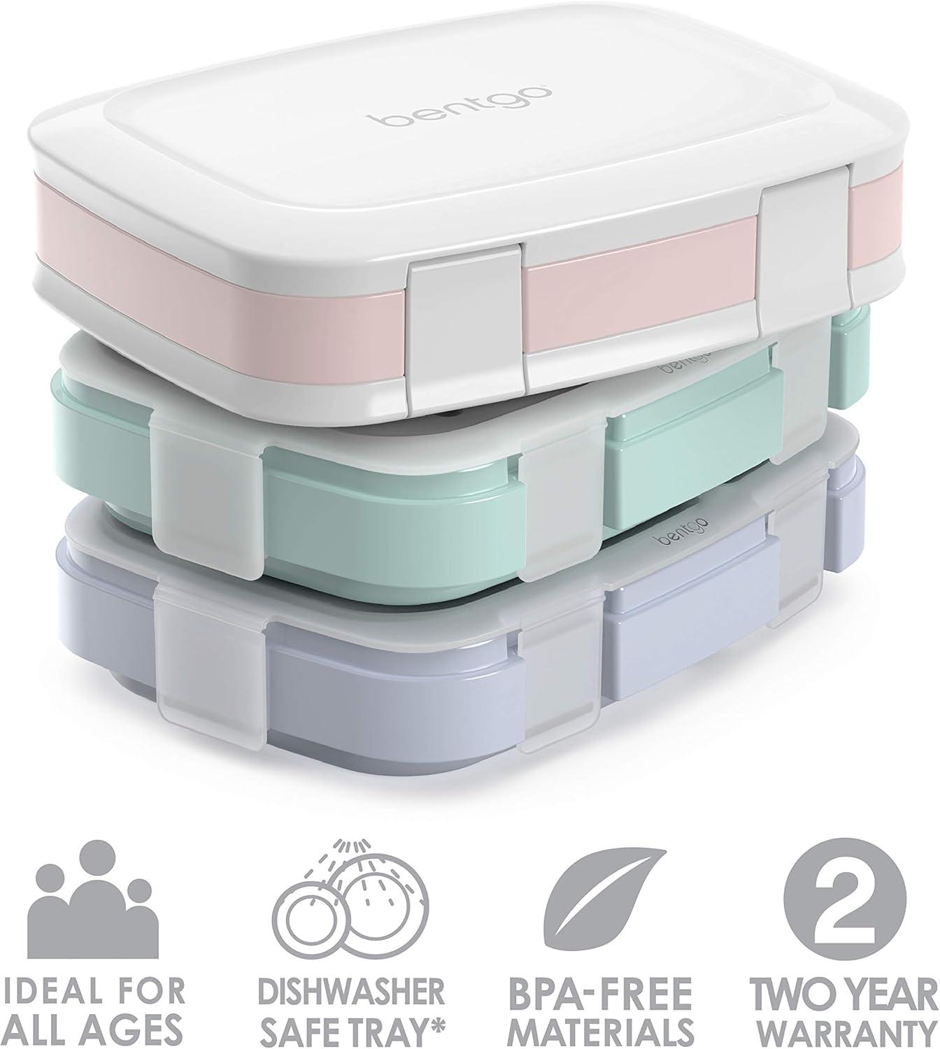 imageBentgo Fresh 3Pack Meal Prep Lunch Box Set Reusable 3Compartment Containers for Meal Prepping Healthy Eating OntheGo and Balanced PortionControl BPAFree Microwave amp Dishwasher Safe