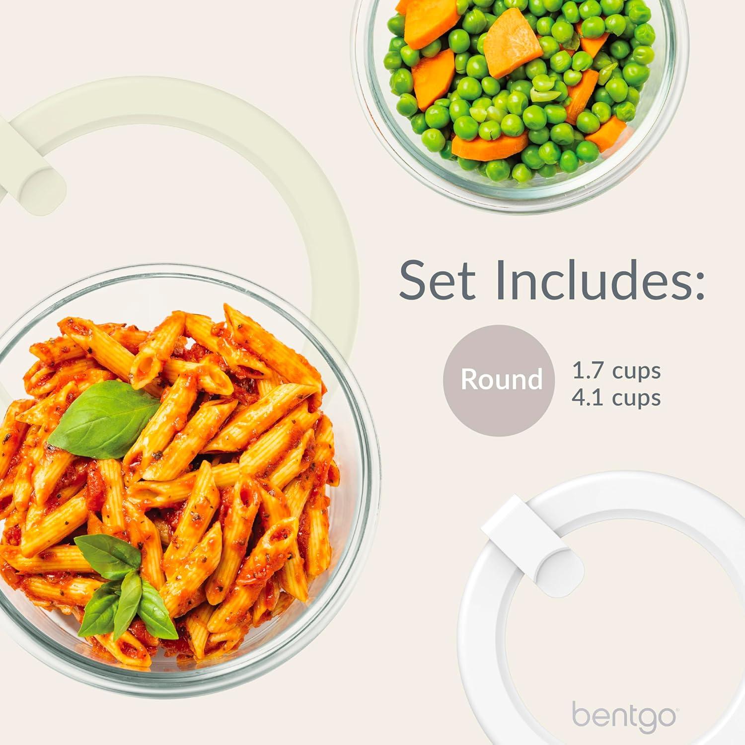 imageBentgo Signature LeakProof Glass Food Storage 10Piece Set 1Compartment PlasticFree Containers with Airtight Glass Lids BPAFree Microwave Freezer Oven amp Dishwasher Safe White Stone4Piece Set White Stone
