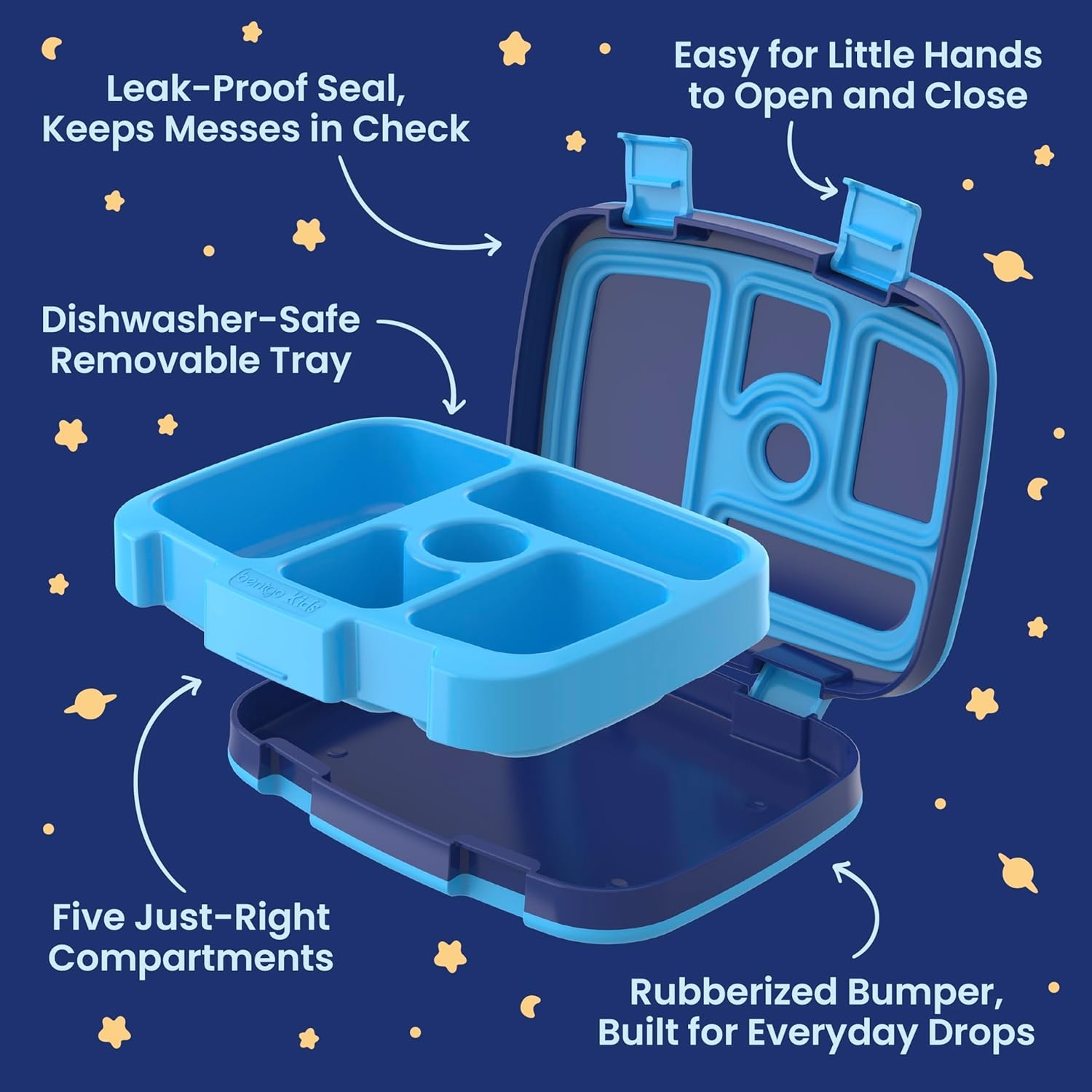 image:imageBentgo BLUEY Kids Prints LeakProof 5Compartment BentoStyle Kids Lunch Box Ideal Portions Ages 37 Durable DropProof Dishwasher Safe PFAS amp BPAFree Bluey amp Bingo Play DayBlueys Universe