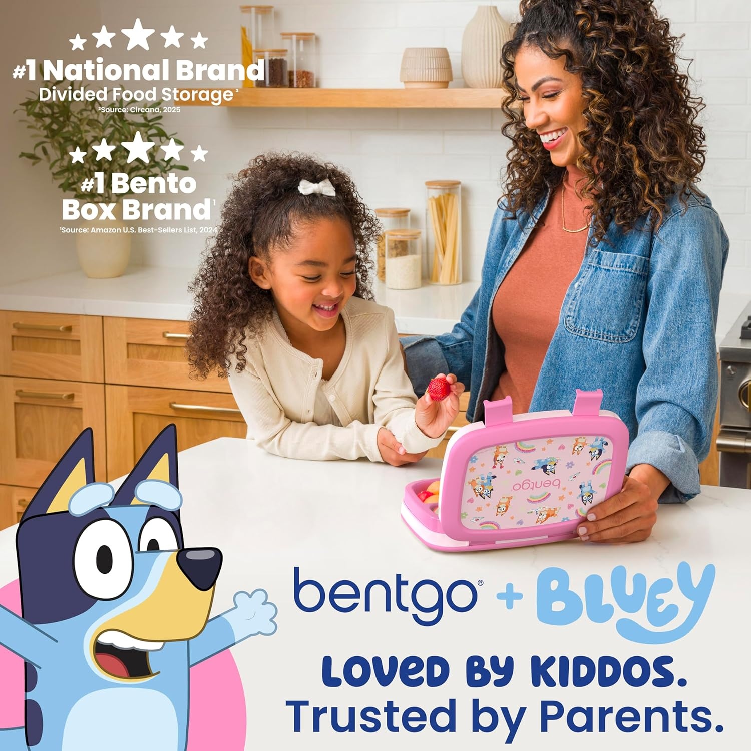 image:imageBentgo BLUEY Kids Prints LeakProof 5Compartment BentoStyle Kids Lunch Box Ideal Portions Ages 37 Durable DropProof Dishwasher Safe PFAS amp BPAFree Bluey amp Bingo Play DayHearts Crafts