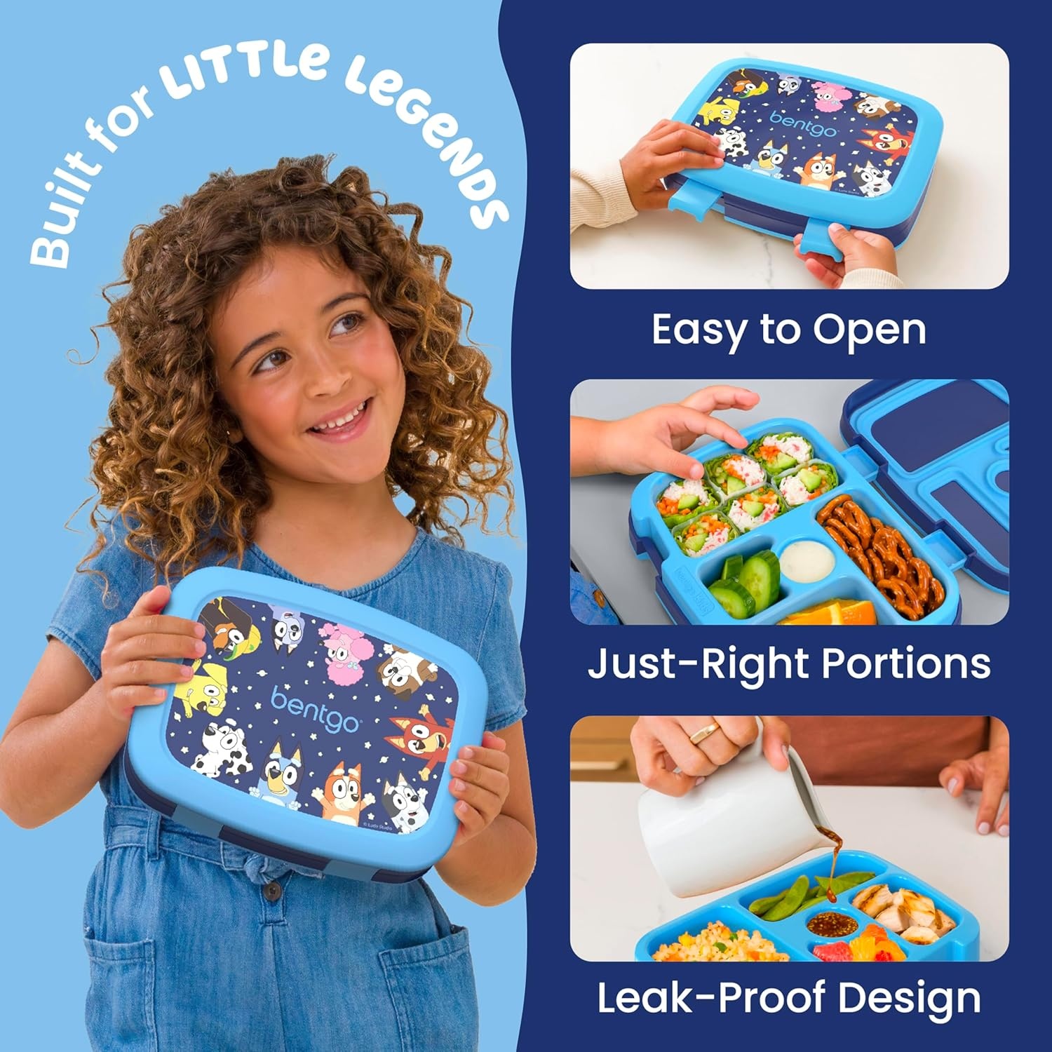 image:imageBentgo BLUEY Kids Prints LeakProof 5Compartment BentoStyle Kids Lunch Box Ideal Portions Ages 37 Durable DropProof Dishwasher Safe PFAS amp BPAFree Bluey amp Bingo Play DayBlueys Universe