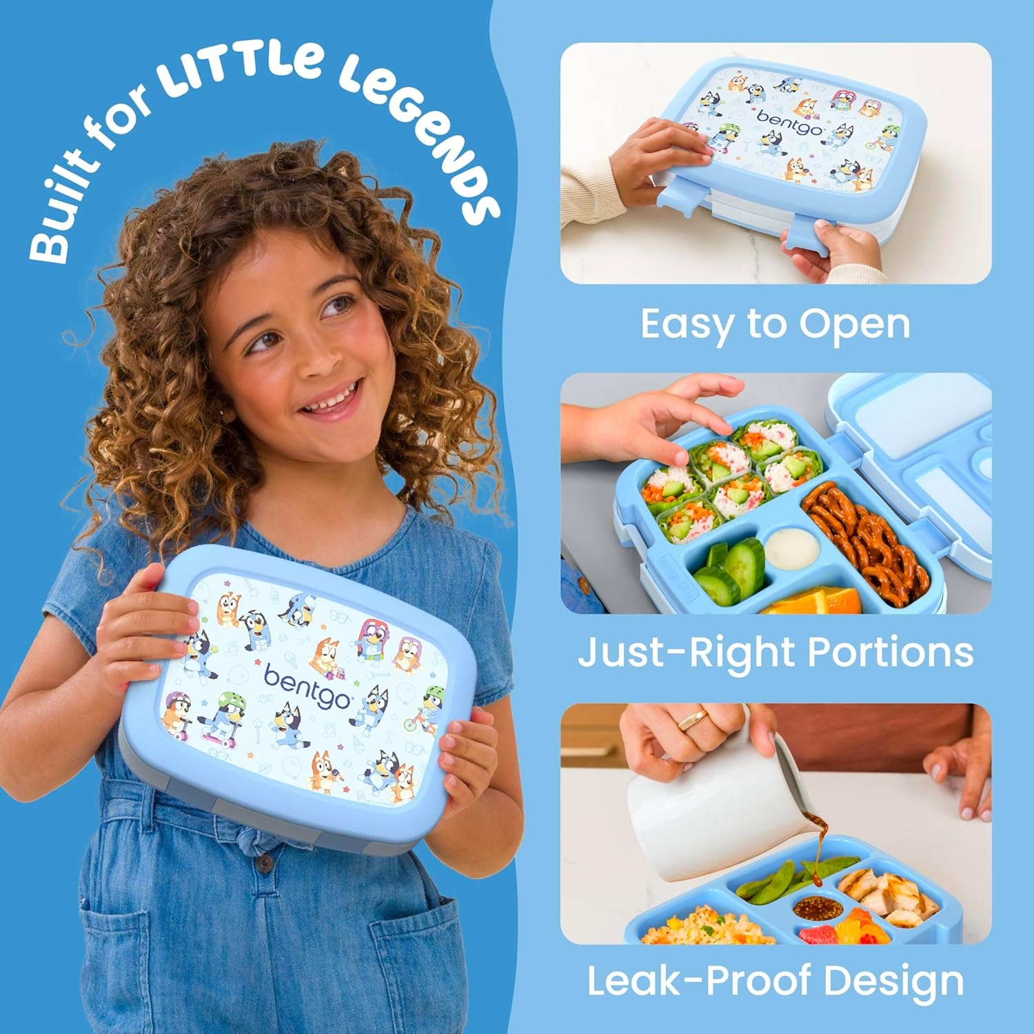 image:imageBentgo BLUEY Kids Prints LeakProof 5Compartment BentoStyle Kids Lunch Box Ideal Portions Ages 37 Durable DropProof Dishwasher Safe PFAS amp BPAFree Bluey amp Bingo Play DayBluey Bingo Play Day
