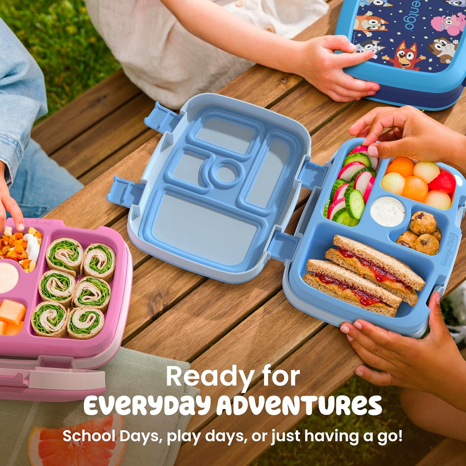 image:imageBentgo BLUEY Kids Prints LeakProof 5Compartment BentoStyle Kids Lunch Box Ideal Portions Ages 37 Durable DropProof Dishwasher Safe PFAS amp BPAFree Bluey amp Bingo Play DayBlueys Universe