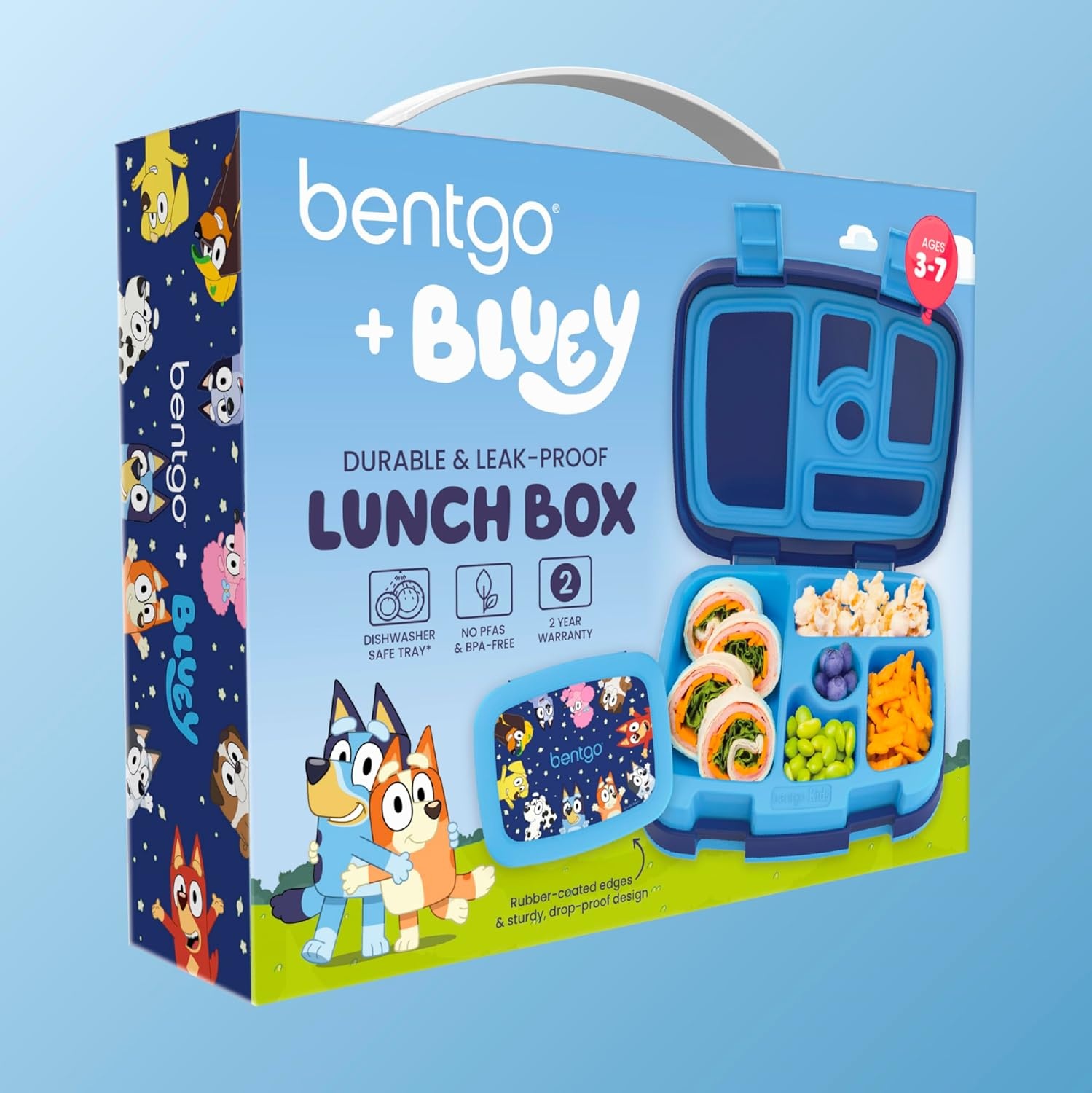 image:imageBentgo BLUEY Kids Prints LeakProof 5Compartment BentoStyle Kids Lunch Box Ideal Portions Ages 37 Durable DropProof Dishwasher Safe PFAS amp BPAFree Bluey amp Bingo Play DayBlueys Universe