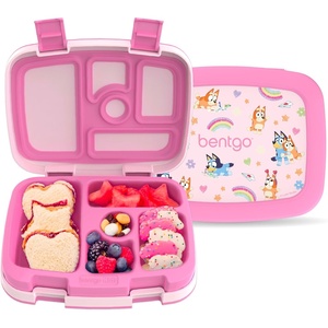 Bentgo + BLUEY Kids Prints Leak-Proof, 5-Compartment Bento-Style Kids Lunch Box – Ideal Portions Ages 3-7, Durable, Drop-Proof, Dishwasher Safe, PFAS & BPA-Free (Bluey & Bingo Play Day)(Hearts & Crafts)