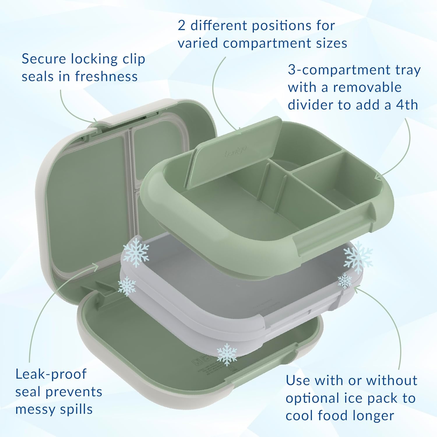 image:imageBentgo Chill Kids Truly Teal and Chill Max Clay Green amp Gray Lunch Box Set
