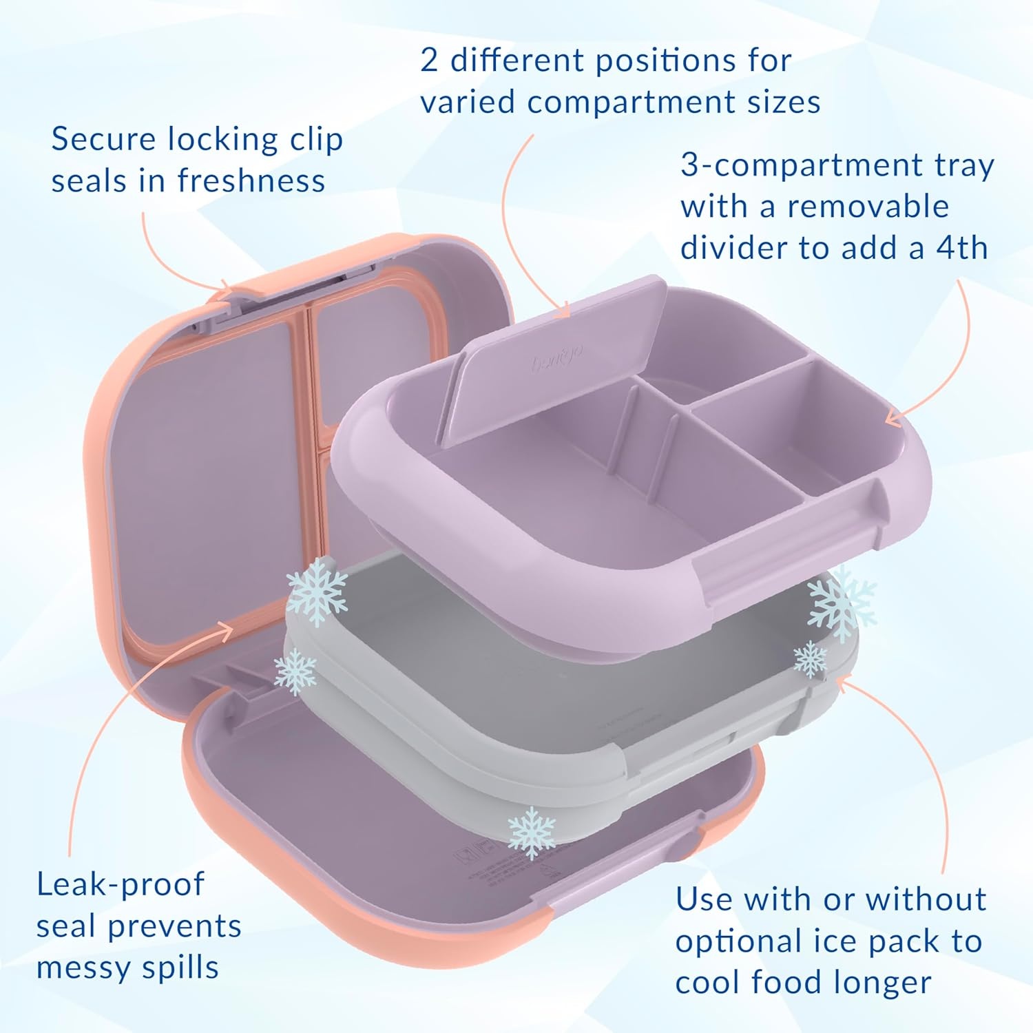 image:imageBentgo Chill Set With Max Lavender amp Peach Blossom and Mini Lunch Box Tide Blues