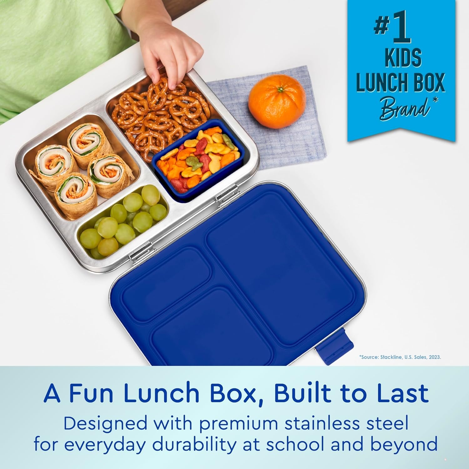 image:imageBentgo Kids Insulated Lunch Bag and Stainless Steel Lunch Box Set Sharks
