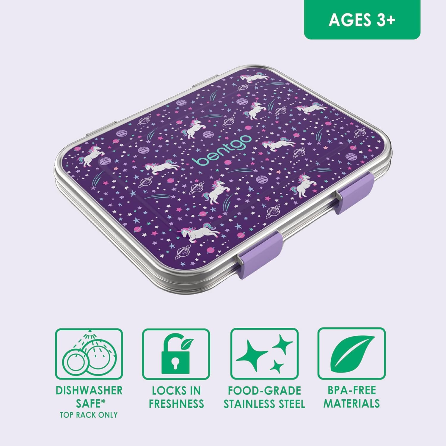 image:imageBentgo Kids Insulated Lunch Bag and Stainless Steel Lunch Box Set Unicorn