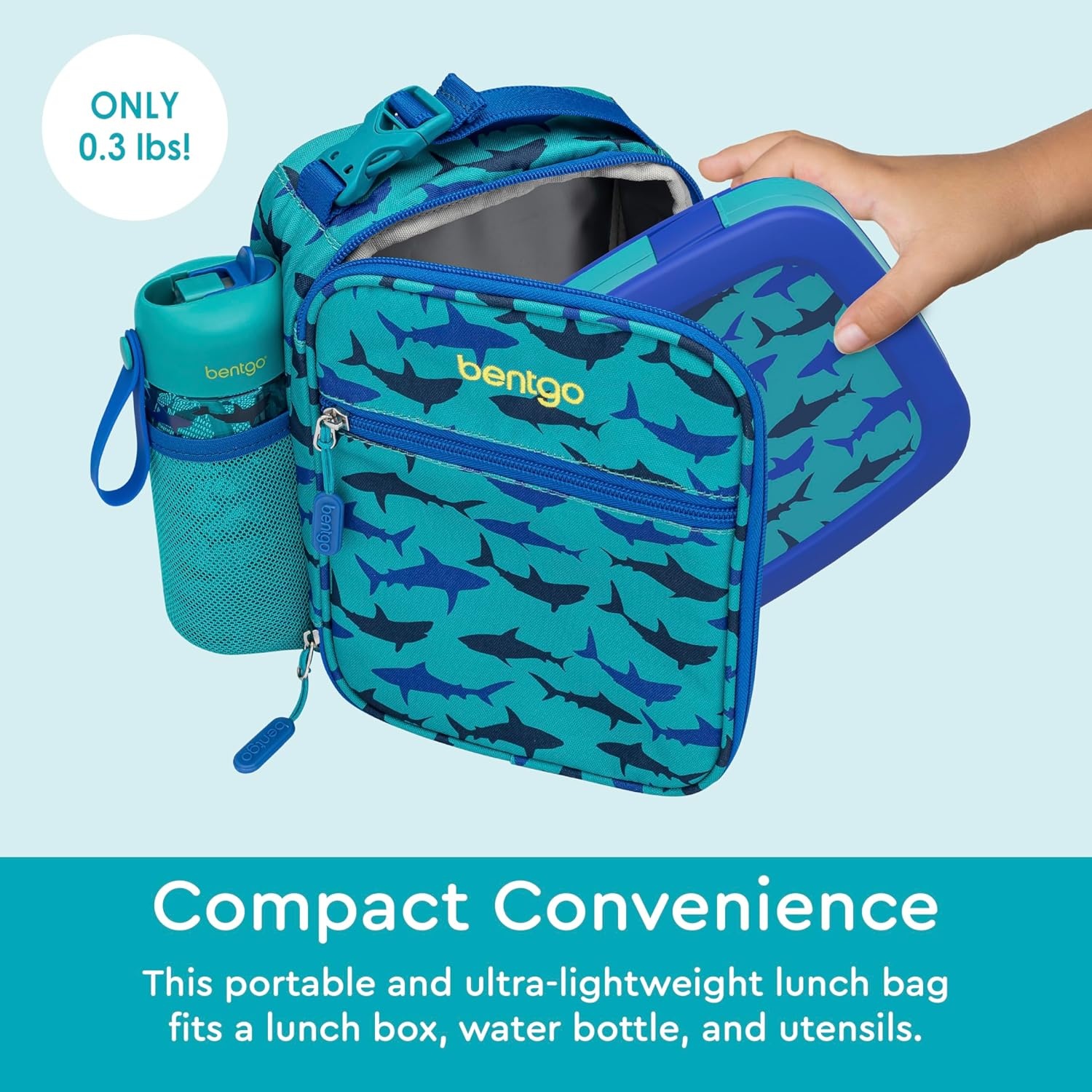 image:imageBentgo Kids Insulated Lunch Tote Set With Kids Stainless Steel Food Jar Sharks