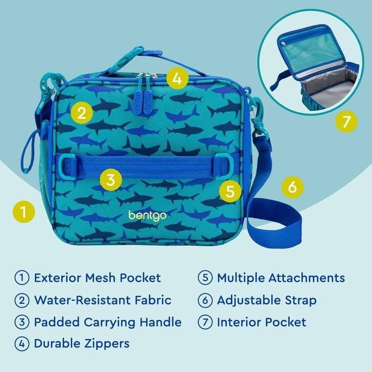 image:imageBentgo Kids Lunch Bag Set Water Bottle New amp Improved 2023 Shark